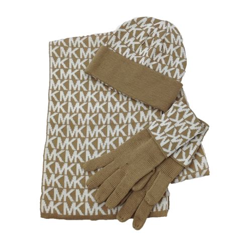 michael kors cable knit hat and scarf set|Michael Kors gloves for women.